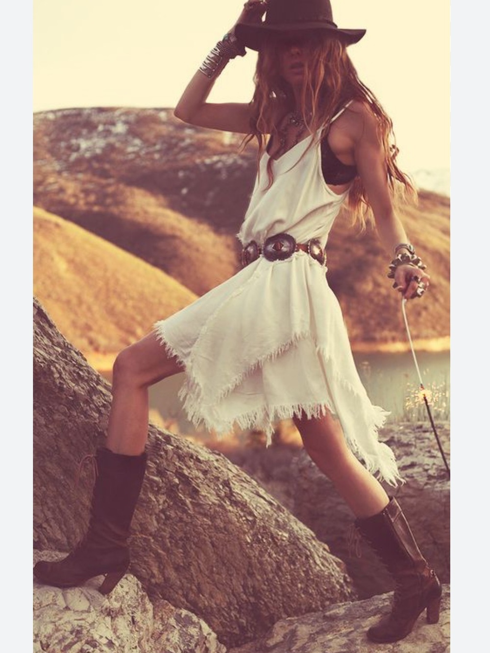 BOGO! Free People Tattered Up Shred Slip Dress in Ivory Size XS